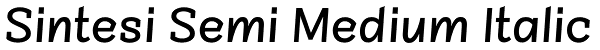 Sintesi Semi Medium Italic Font