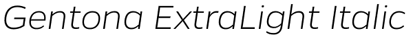 Gentona ExtraLight Italic Font