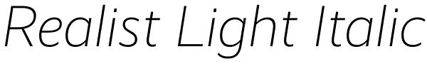 Realist Light Italic Font