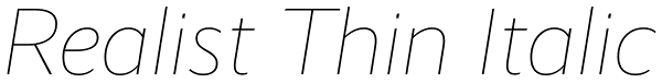 Realist Thin Italic Font