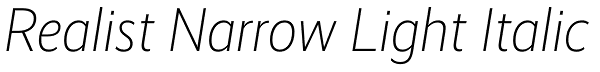 Realist Narrow Light Italic Font