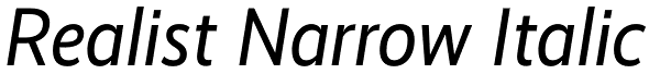 Realist Narrow Italic Font