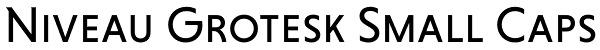 Niveau Grotesk Small Caps Font