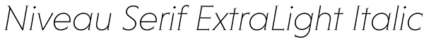 Niveau Serif ExtraLight Italic Font