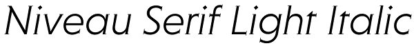 Niveau Serif Light Italic Font