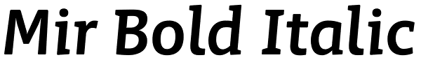 Mir Bold Italic Font