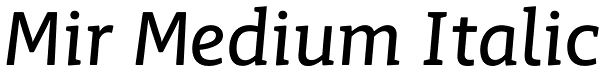 Mir Medium Italic Font