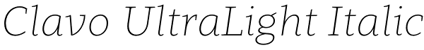 Clavo UltraLight Italic Font