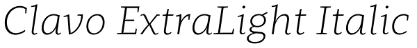 Clavo ExtraLight Italic Font