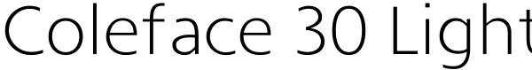 Coleface 30 Light Font