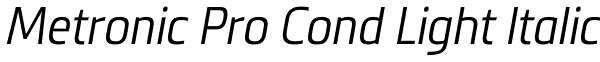 Metronic Pro Cond Light Italic Font