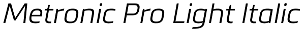 Metronic Pro Light Italic Font
