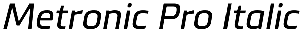 Metronic Pro Italic Font