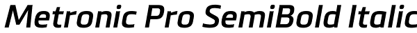 Metronic Pro SemiBold Italic Font