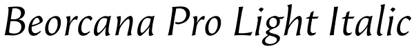 Beorcana Pro Light Italic Font