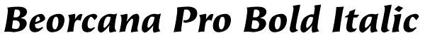 Beorcana Pro Bold Italic Font