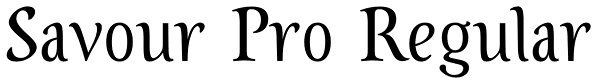 Savour Pro Regular Font