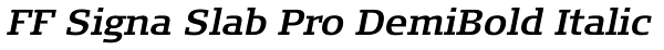 FF Signa Slab Pro DemiBold Italic Font