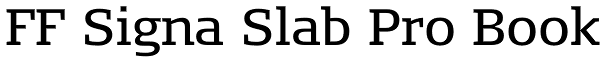 FF Signa Slab Pro Book Font