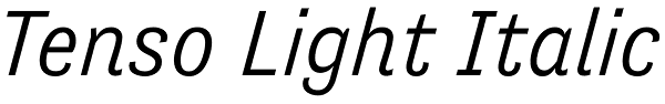 Tenso Light Italic Font