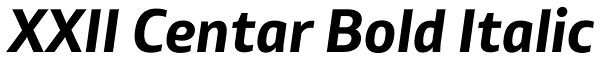 XXII Centar Bold Italic Font