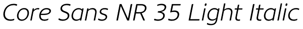 Core Sans NR 35 Light Italic Font