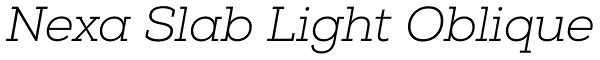 Nexa Slab Light Oblique Font