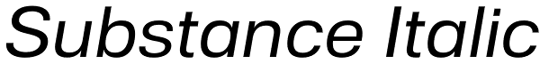 Substance Italic Font