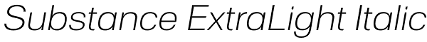 Substance ExtraLight Italic Font
