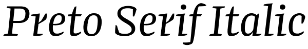 Preto Serif Italic Font