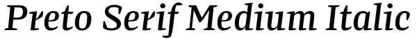Preto Serif Medium Italic Font