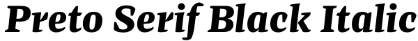 Preto Serif Black Italic Font