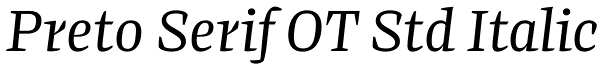Preto Serif OT Std Italic Font