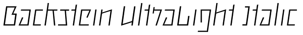 Backstein UltraLight Italic Font