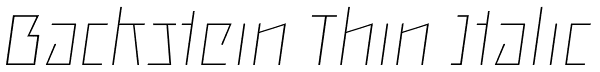 Backstein Thin Italic Font
