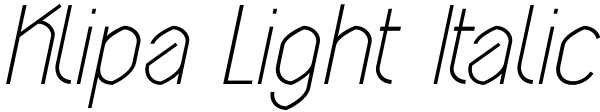 Klipa Light Italic Font