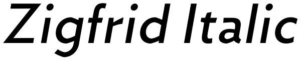 Zigfrid Italic Font