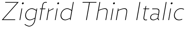 Zigfrid Thin Italic Font