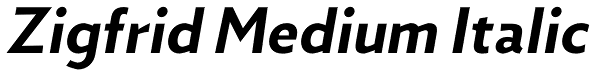 Zigfrid Medium Italic Font