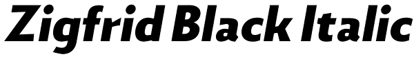 Zigfrid Black Italic Font