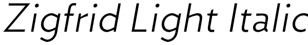 Zigfrid Light Italic Font
