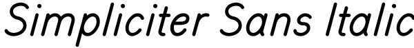 Simpliciter Sans Italic Font