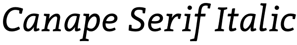 Canape Serif Italic Font