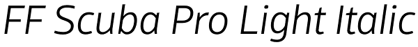 FF Scuba Pro Light Italic Font