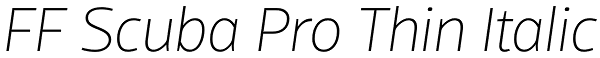 FF Scuba Pro Thin Italic Font