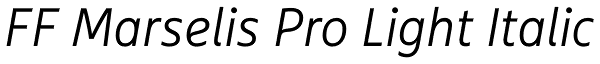 FF Marselis Pro Light Italic Font