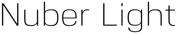 Nuber Light Font