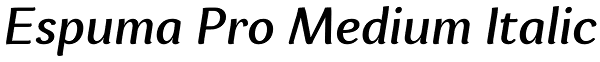 Espuma Pro Medium Italic Font