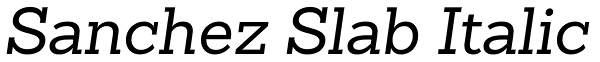 Sanchez Slab Italic Font