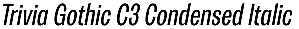 Trivia Gothic C3 Condensed Italic Font